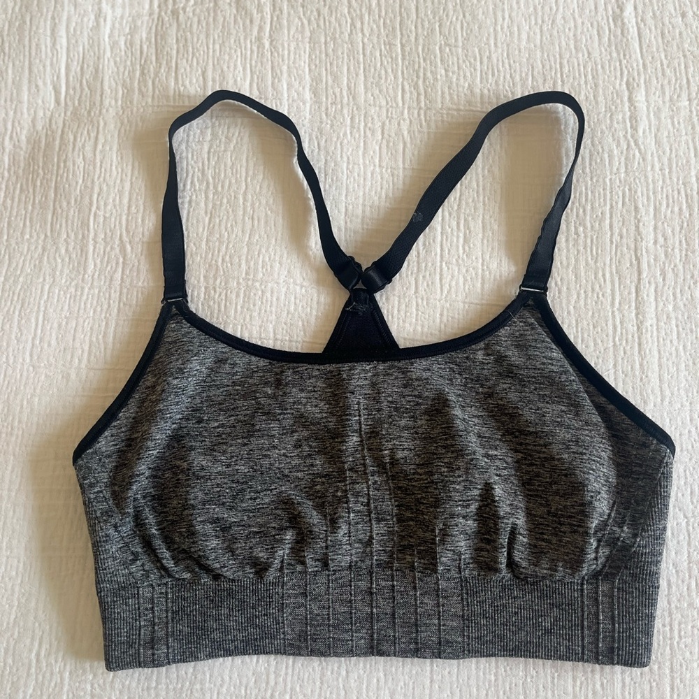 Gray sports bra